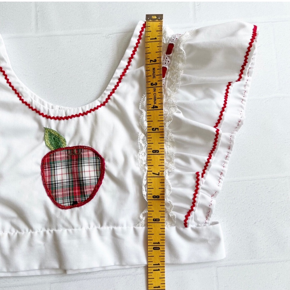 Vintage Handmade Plaid Girl Dress with Matching Bib Apron - Picture 13 of 16